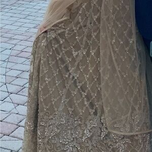 Elegant Beige Embroidered Dress